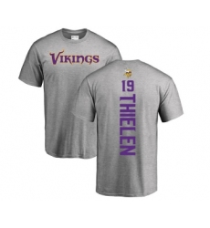 Football Minnesota Vikings #19 Adam Thielen Ash Backer T-Shirt