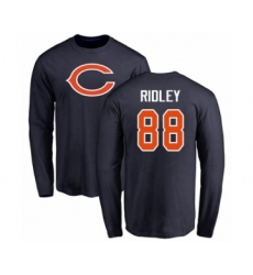 Football Chicago Bears #88 Riley Ridley Navy Blue Name & Number Logo Long Sleeve T-Shirt