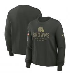 Men's Cleveland Browns Dark Green 2025 Salute to Service Sideline Dri-FIT Long Sleeve T-Shirt