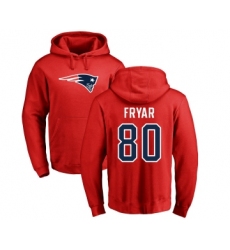 Football New England Patriots #80 Irving Fryar Red Name & Number Logo Pullover Hoodie