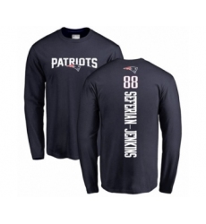 Football New England Patriots #88 Austin Seferian-Jenkins Navy Blue Backer Long Sleeve T-Shirt