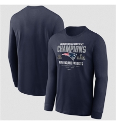 Men's New England Patriots Navy 2025 AFC Champions Team Nation Long Sleeve T-Shirt