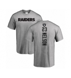 Football Oakland Raiders #23 Nick Nelson Ash Backer T-Shirt