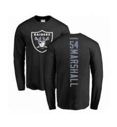 Football Oakland Raiders #54 Brandon Marshall Black Backer Long Sleeve T-Shirt
