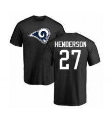 Football Los Angeles Rams #27 Darrell Henderson Black Name & Number Logo T-Shirt