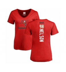 Football Women's Tampa Bay Buccaneers #98 Anthony Nelson Red Backer T-Shirt