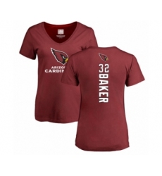 Football Women's Arizona Cardinals #32 Budda Baker Maroon Backer T-Shirt