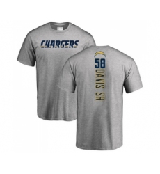 Football Los Angeles Chargers #58 Thomas Davis Sr Ash Backer T-Shirt