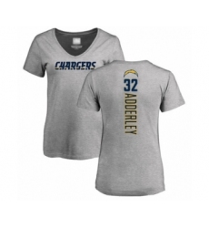Football Women's Los Angeles Chargers #32 Nasir Adderley Ash Backer T-Shirt