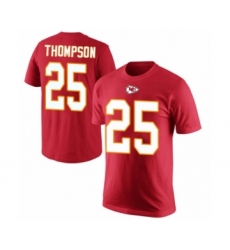 Football Men's Kansas City Chiefs #25 Darwin Thompson Red Rush Pride Name & Number T-Shirt