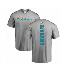 Football Miami Dolphins #97 Christian Wilkins Ash Backer T-Shirt