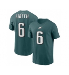 Men's Philadelphia Eagles #6 DeVonta Smith 2021 Green Football Draft First Round Pick Player Name & Number T-Shirt