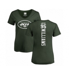 Football Women's New York Jets #95 Quinnen Williams Green Backer T-Shirt