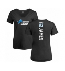 Football Women's Detroit Lions #83 Jesse James Black Backer T-Shirt