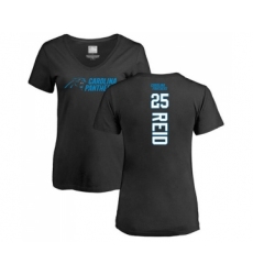 Football Women's Carolina Panthers #25 Eric Reid Black Backer T-Shirt