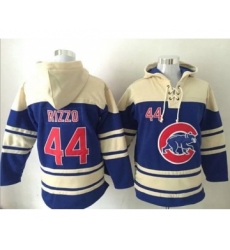 Cubs #44 Anthony Rizzo Blue Sawyer Hooded Sweatshirt MLB Hoodie