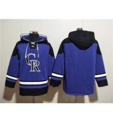 Men's Colorado Rockies Blank Purple Ageless Must-Have Lace-Up Pullover Hoodie