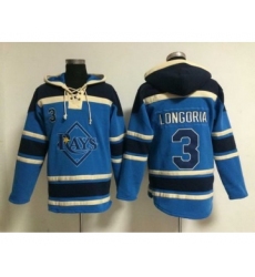 Men's Tampa Bay Rays #3 Evan Longoria Alternate Light Blue MLB Hoodie