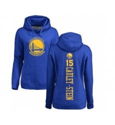 Basketball Women's Golden State Warriors #15 Willie Cauley-Stein Royal Blue Backer Pullover Hoodie