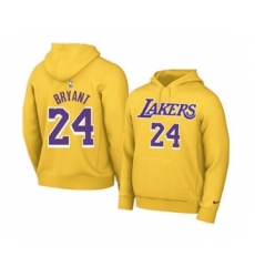Men's Los Angeles Lakers #24 Kobe Bryant 2021 Yellow Pullover Basketball Hoodie
