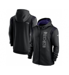 Men's Baltimore Ravens 2021 Black Sideline Team Performance Full-Zip Hoodie
