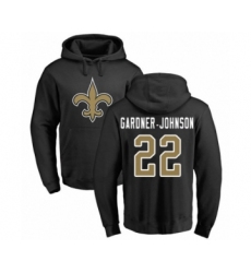 Football New Orleans Saints #22 Chauncey Gardner-Johnson Black Name & Number Logo Pullover Hoodie