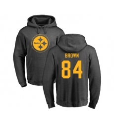 Football Pittsburgh Steelers #84 Antonio Brown Ash One Color Pullover Hoodie