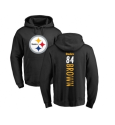 Football Pittsburgh Steelers #84 Antonio Brown Black Backer Pullover Hoodie