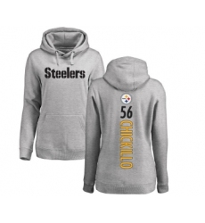 Football Women's Pittsburgh Steelers #56 Anthony Chickillo Ash Backer Pullover Hoodie