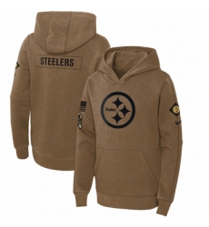 Youth Pittsburgh Steelers Nike Brown 2023 Salute to Service Club Fleece Pullover Hoodie