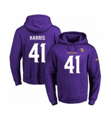 Football Men's Minnesota Vikings #41 Anthony Harris Purple Name & Number Pullover Hoodie