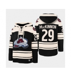 Men's Colorado Avalanche #29 Nathan MacKinnon Black All Stitched Sweatshirt Hoodie