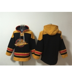 Men's Vancouver Canucks Blank Black Ageless Must-Have Lace-Up Pullover Hoodie