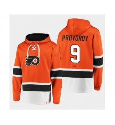 Men's Philadelphia Flyers #9 Ivan Provorov Orange All Stitched Sweatshirt Hoodie