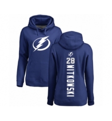 Hockey Women's Tampa Bay Lightning #28 Luke Witkowski Royal Blue Backer Pullover Hoodie