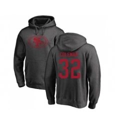 Football San Francisco 49ers #32 Tevin Coleman Ash One Color Pullover Hoodie