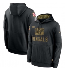 Men's NFL Cincinnati Bengals 2020 Salute To Service Black Pullover Hoodie