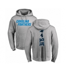Football Carolina Panthers #4 Joey Slye Ash Backer Pullover Hoodie