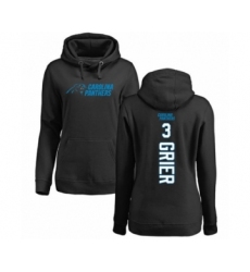 Football Women's Carolina Panthers #3 Will Grier Black Backer Pullover Hoodie
