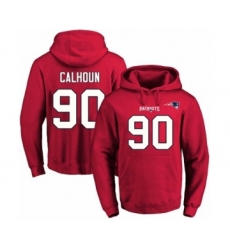 Football Men's New England Patriots #90 Shilique Calhoun Red Name & Number Pullover Hoodie