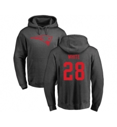 Football New England Patriots #28 James White Ash One Color Pullover Hoodie