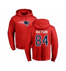 Football New England Patriots #84 Benjamin Watson Red Name & Number Logo Pullover Hoodie