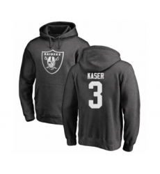 Football Oakland Raiders #3 Drew Kaser Ash One Color Pullover Hoodie