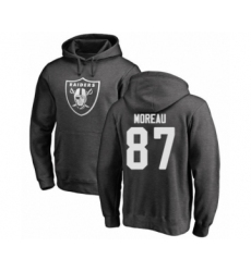 Football Oakland Raiders #87 Foster Moreau Ash One Color Pullover Hoodie