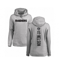 Football Women's Oakland Raiders #15 J. Nelson Ash Backer Pullover Hoodie