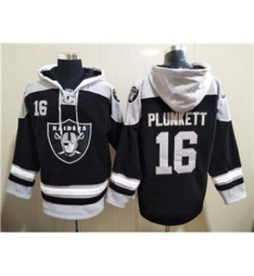 Men's Las Vegas Raiders #16 Jim Plunkett Ageless Must-Have Lace-Up Pullover Football Hoodie