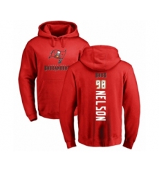Football Tampa Bay Buccaneers #98 Anthony Nelson Red Backer Pullover Hoodie