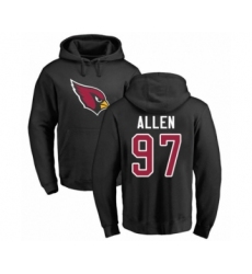 Football Arizona Cardinals #97 Zach Allen Black Name & Number Logo Pullover Hoodie