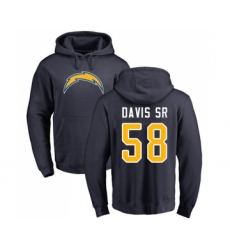 Football Los Angeles Chargers #58 Thomas Davis Sr Navy Blue Name & Number Logo Pullover Hoodie