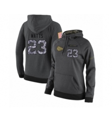 Football Women's Kansas City Chiefs #23 Armani Watts Stitched Black Anthracite Salute to Service Player Performance Hoodie
